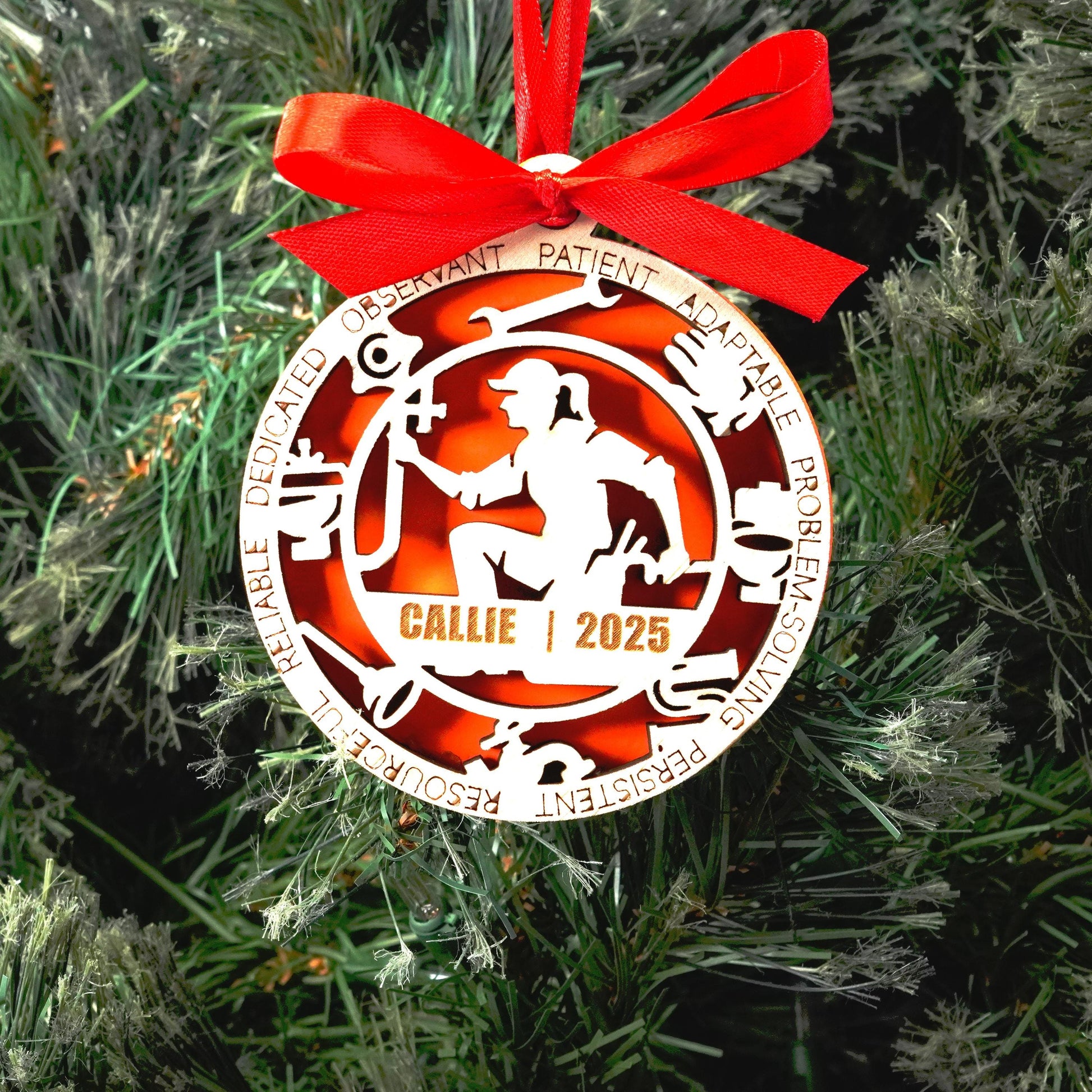 Personalized Plumber Christmas Ornament – Gift for Female Plumber or Pipefitter, Maintenance Tech - Personalized Holiday Ornament
