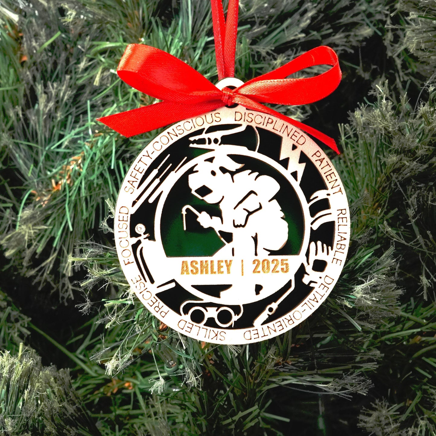 Personalized Welder Christmas Ornament – Gift for Female Welder or Metalworker, Fabricator, Welding Student, Underwater Welder Gift - Personalized Holiday Ornament