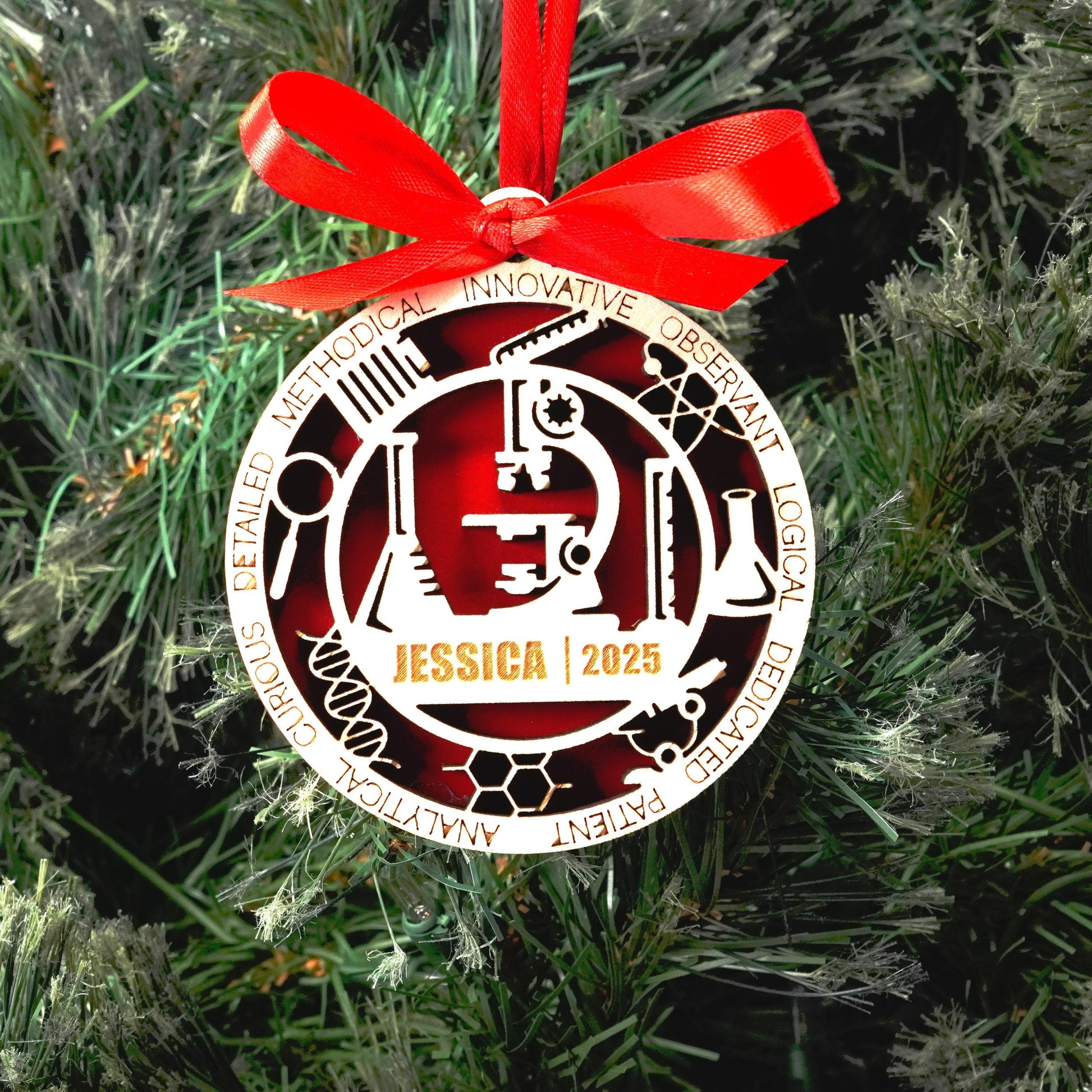 Personalized Scientist Christmas Ornament – Gift for Scientist, Researcher, Lab Technician - Personalized Holiday Ornament