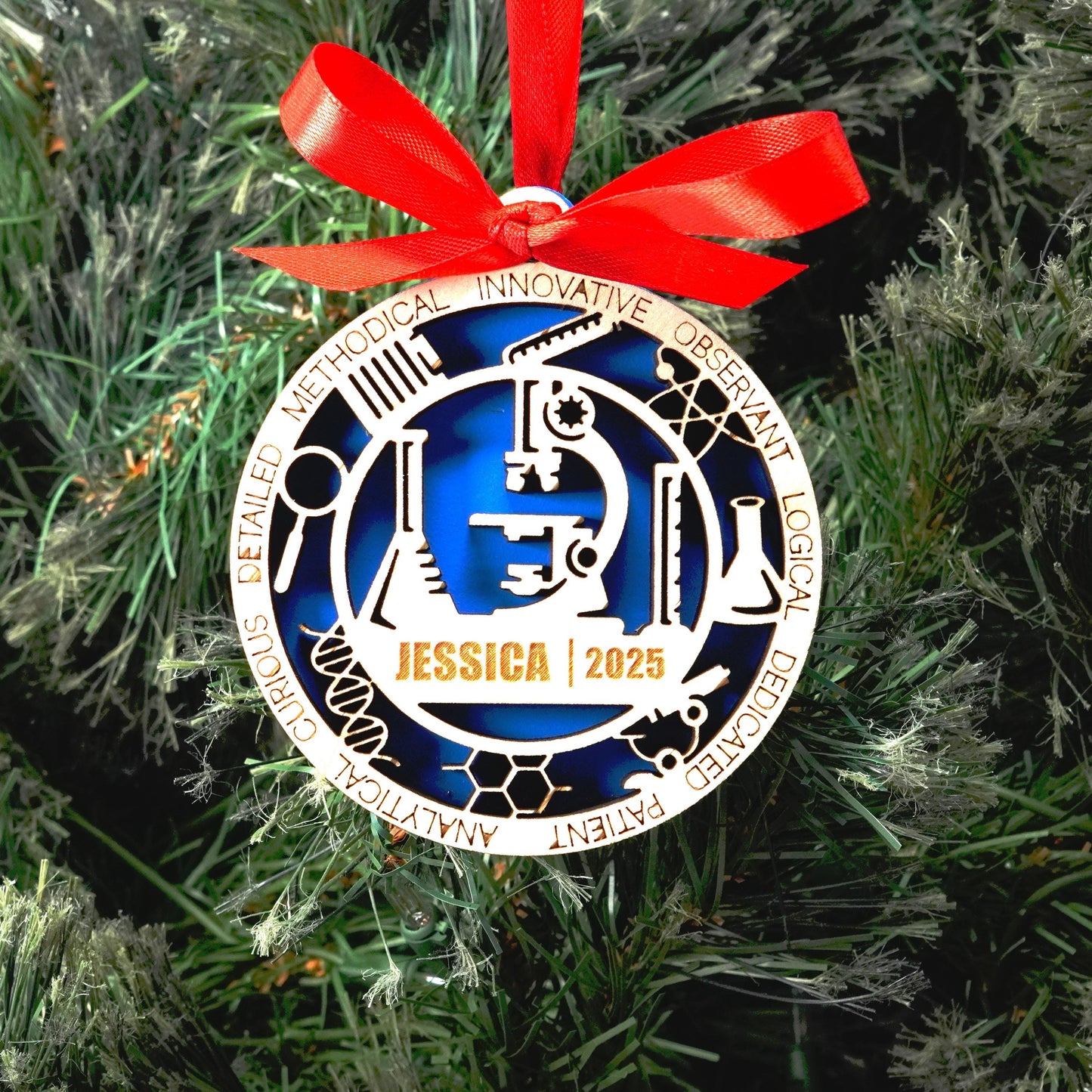 Personalized Scientist Christmas Ornament – Gift for Scientist, Researcher, Lab Technician - Personalized Holiday Ornament