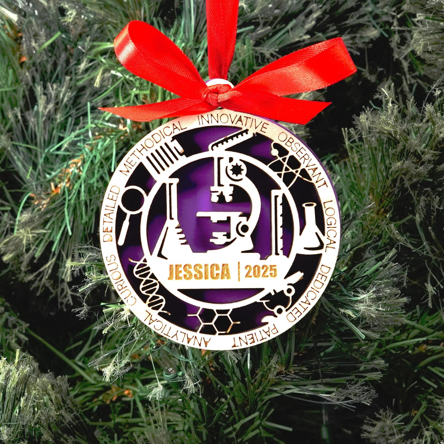 Personalized Scientist Christmas Ornament – Gift for Scientist, Researcher, Lab Technician - Personalized Holiday Ornament