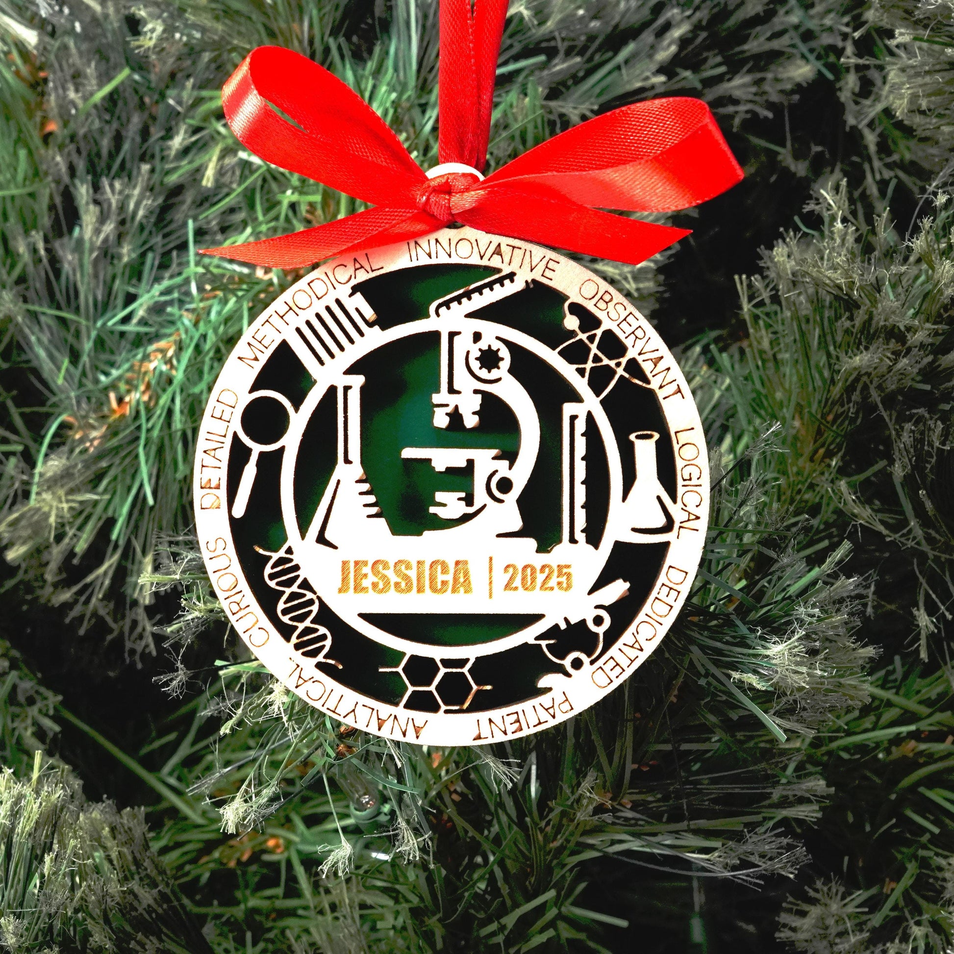 Personalized Scientist Christmas Ornament – Gift for Scientist, Researcher, Lab Technician - Personalized Holiday Ornament