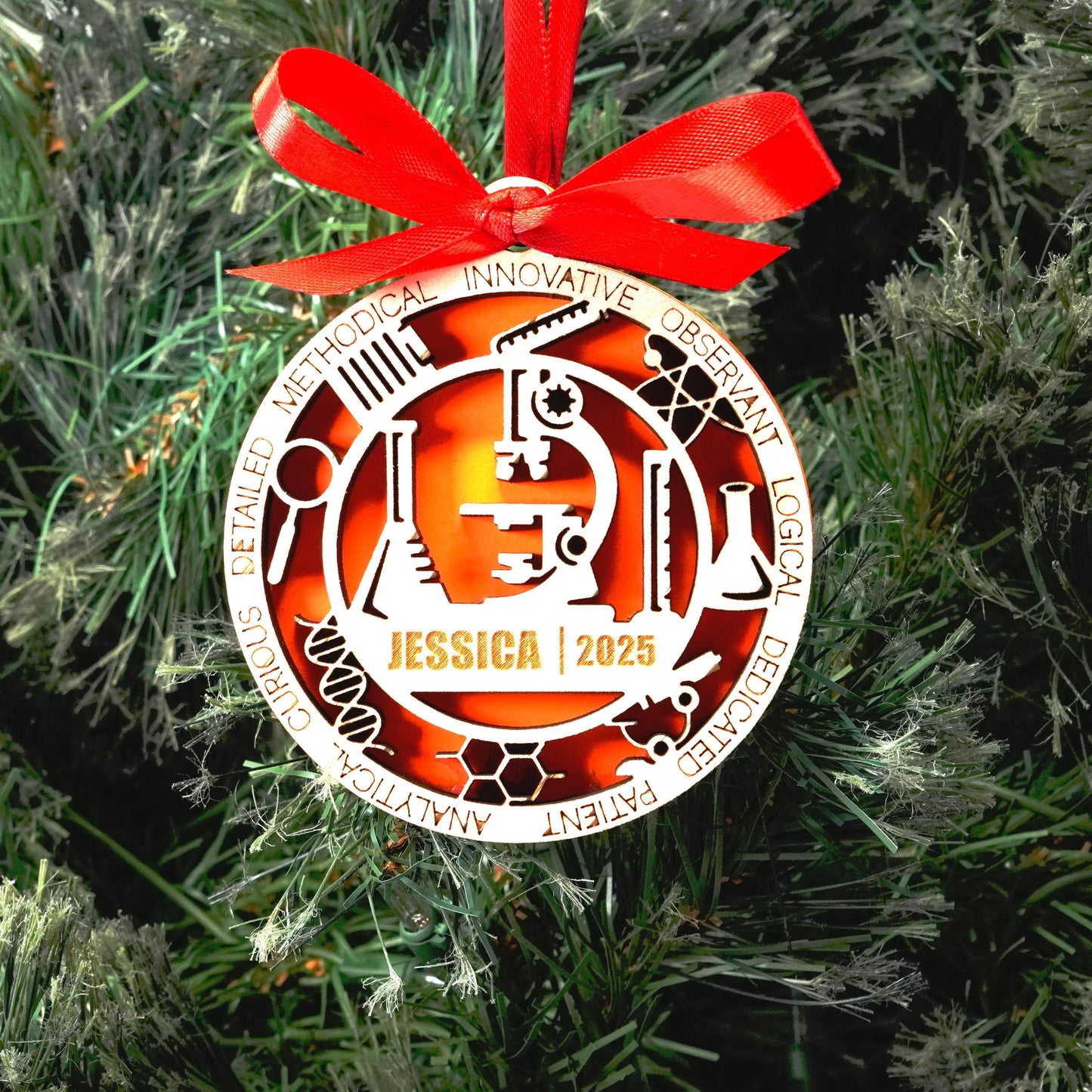 Personalized Scientist Christmas Ornament – Gift for Scientist, Researcher, Lab Technician - Personalized Holiday Ornament