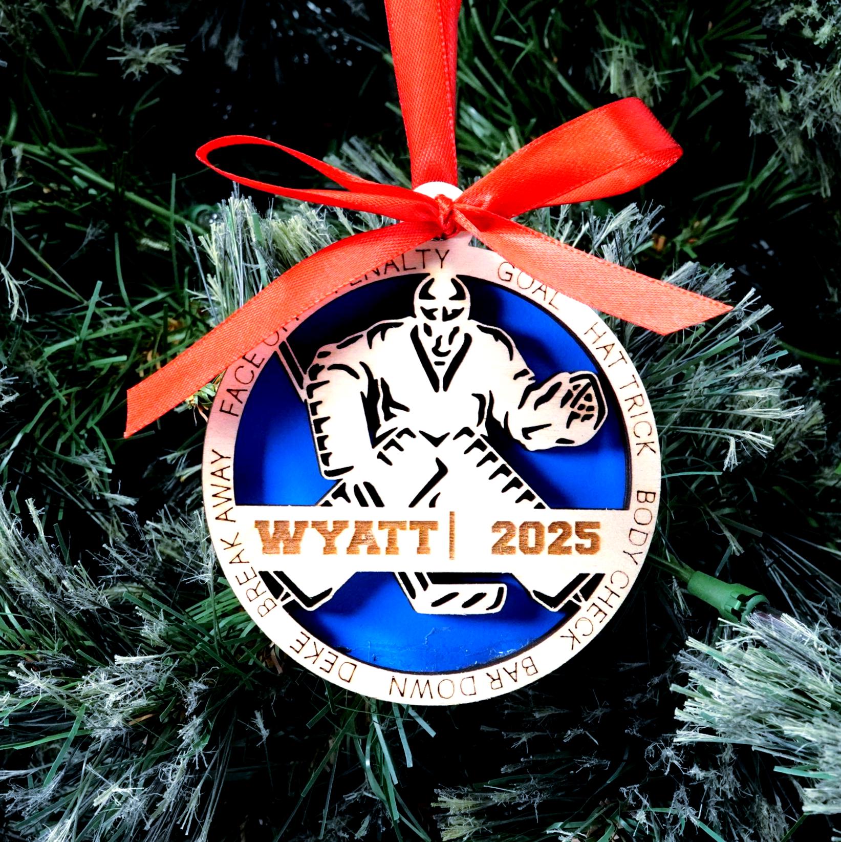 Personalized Hockey Goalie Christmas Ornament Gift for Hockey Player, Hockey Christmas Gift, Hockey Player Gift for Goalie - Personalized Holiday Ornament