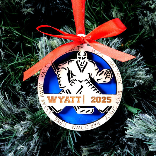 Personalized Hockey Goalie Christmas Ornament Gift for Hockey Player, Hockey Christmas Gift, Hockey Player Gift for Goalie - Personalized Holiday Ornament