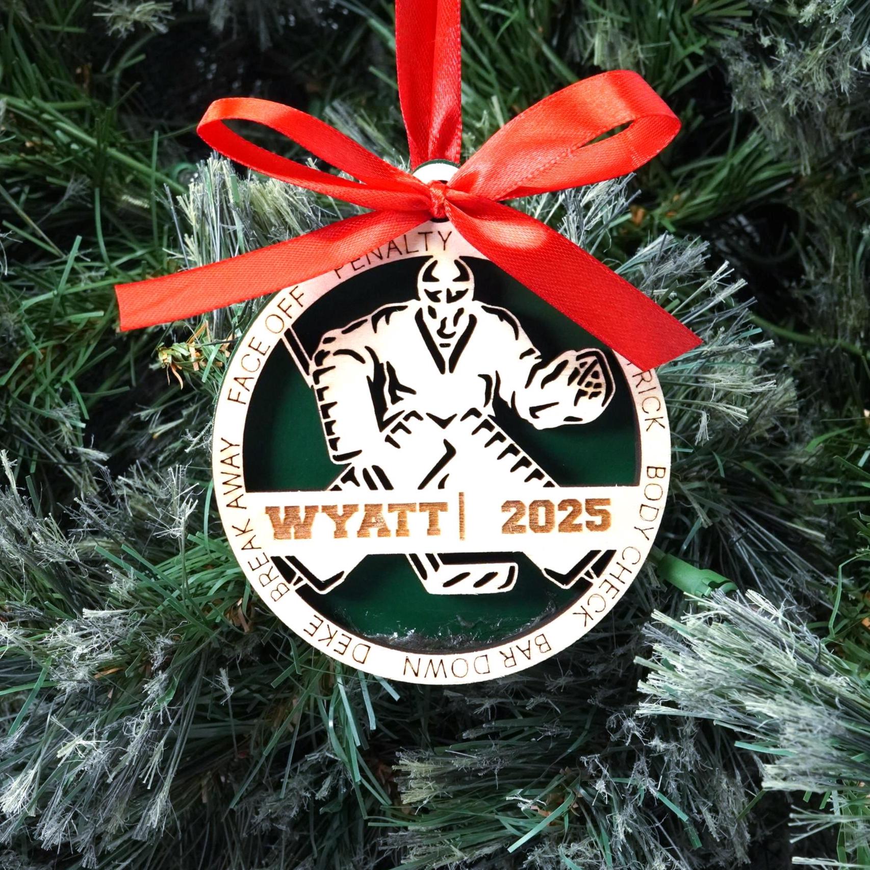 Personalized Hockey Goalie Christmas Ornament Gift for Hockey Player, Hockey Christmas Gift, Hockey Player Gift for Goalie - Personalized Holiday Ornament