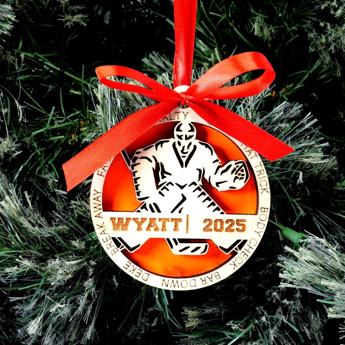 Personalized Hockey Goalie Christmas Ornament Gift for Hockey Player, Hockey Christmas Gift, Hockey Player Gift for Goalie - Personalized Holiday Ornament
