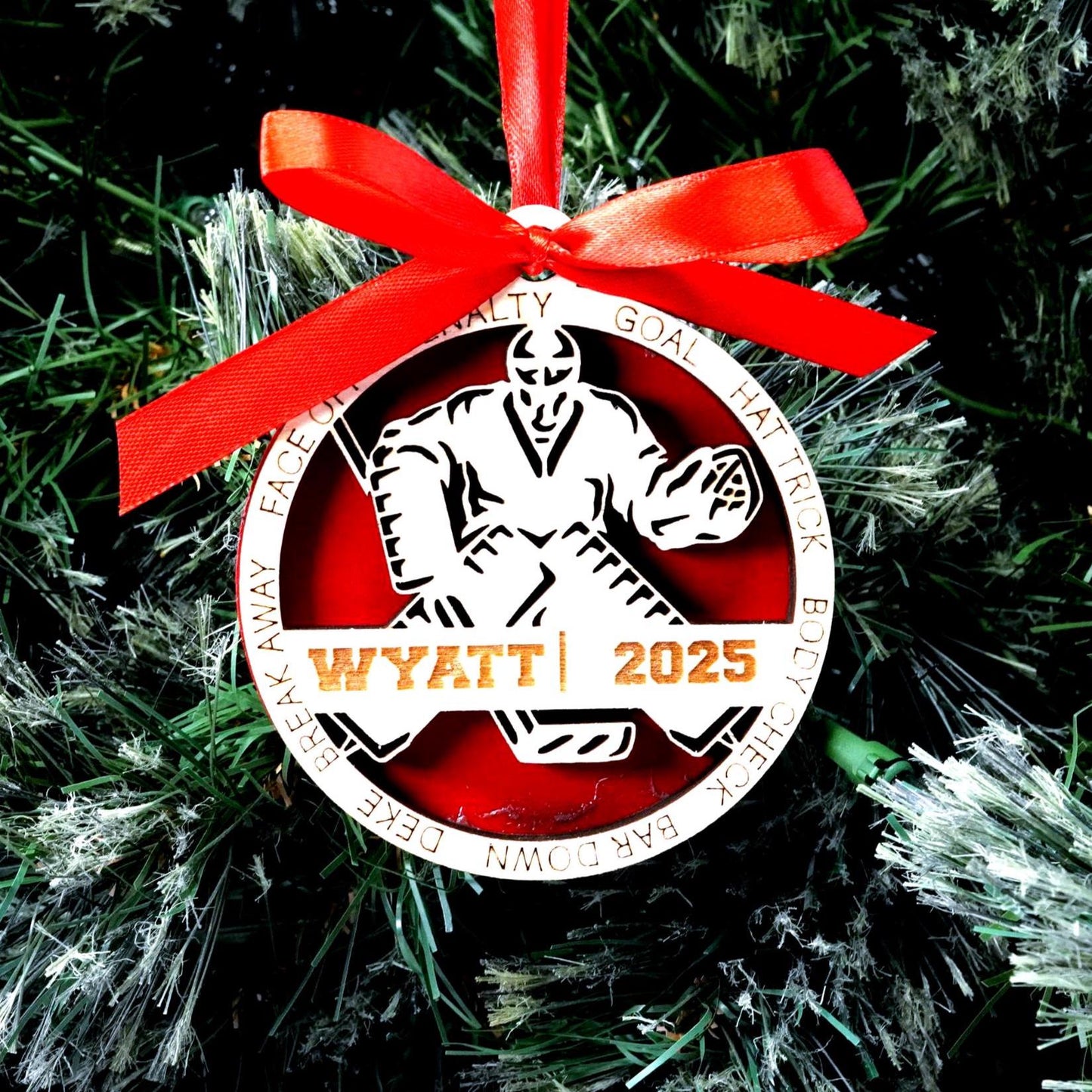Personalized Hockey Goalie Christmas Ornament Gift for Hockey Player, Hockey Christmas Gift, Hockey Player Gift for Goalie - Personalized Holiday Ornament