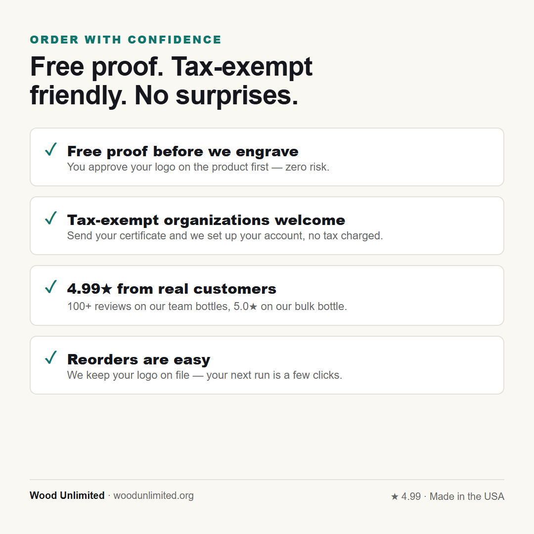 Free proof, tax-exempt friendly, 4.99 star reviews