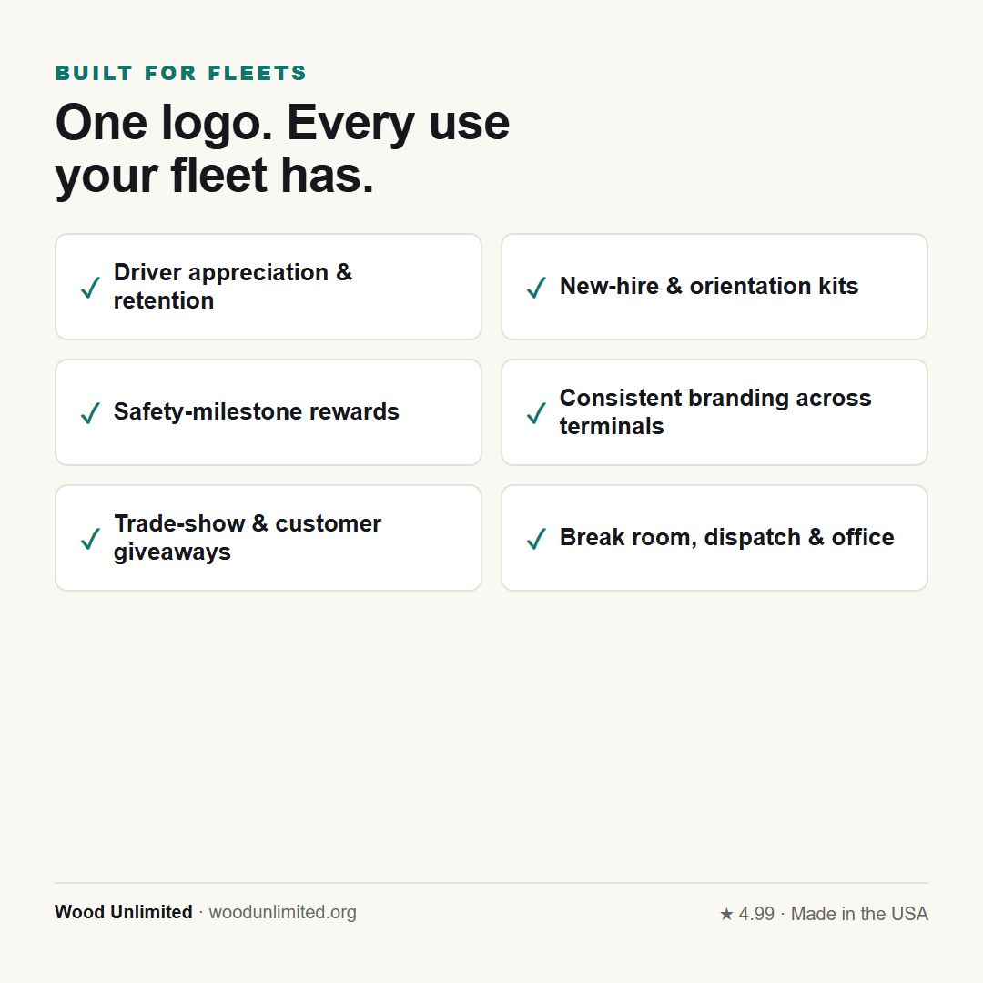Built for fleets: driver appreciation, new-hire kits, recognition