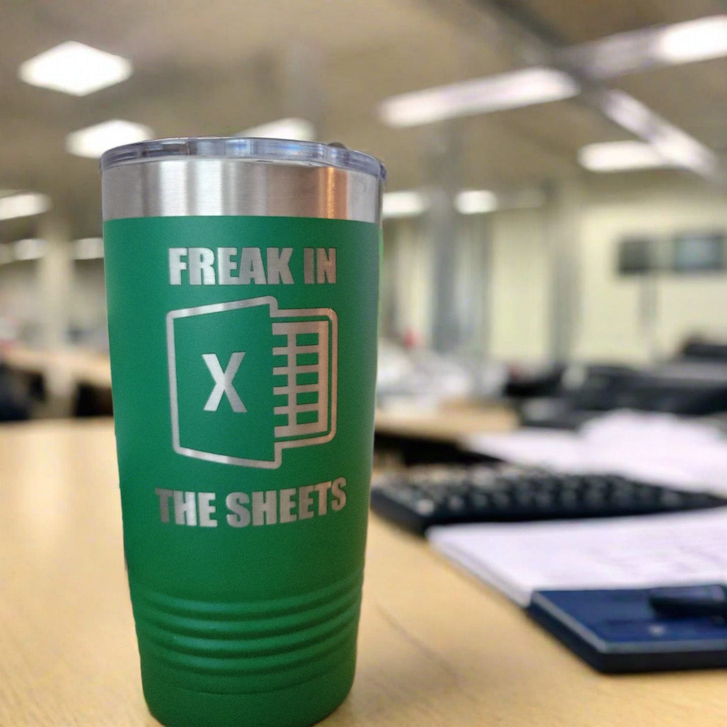 Freak in the Sheets Tumbler, Microsoft Excel Insulated Tumbler, Engraved 20oz / 22oz/ 30oz Insulated Tumbler / Bottle - Wood Unlimited# - Gift for accountant - funny accountant gift