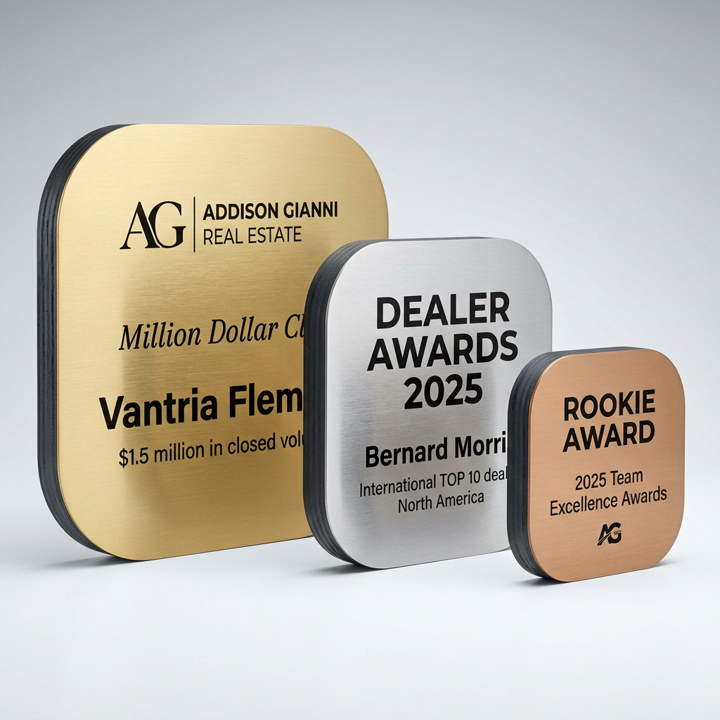 Custom Employee Recognition Award Plaque, Personalized Corporate Trophy, Laser Engraved Business Awa