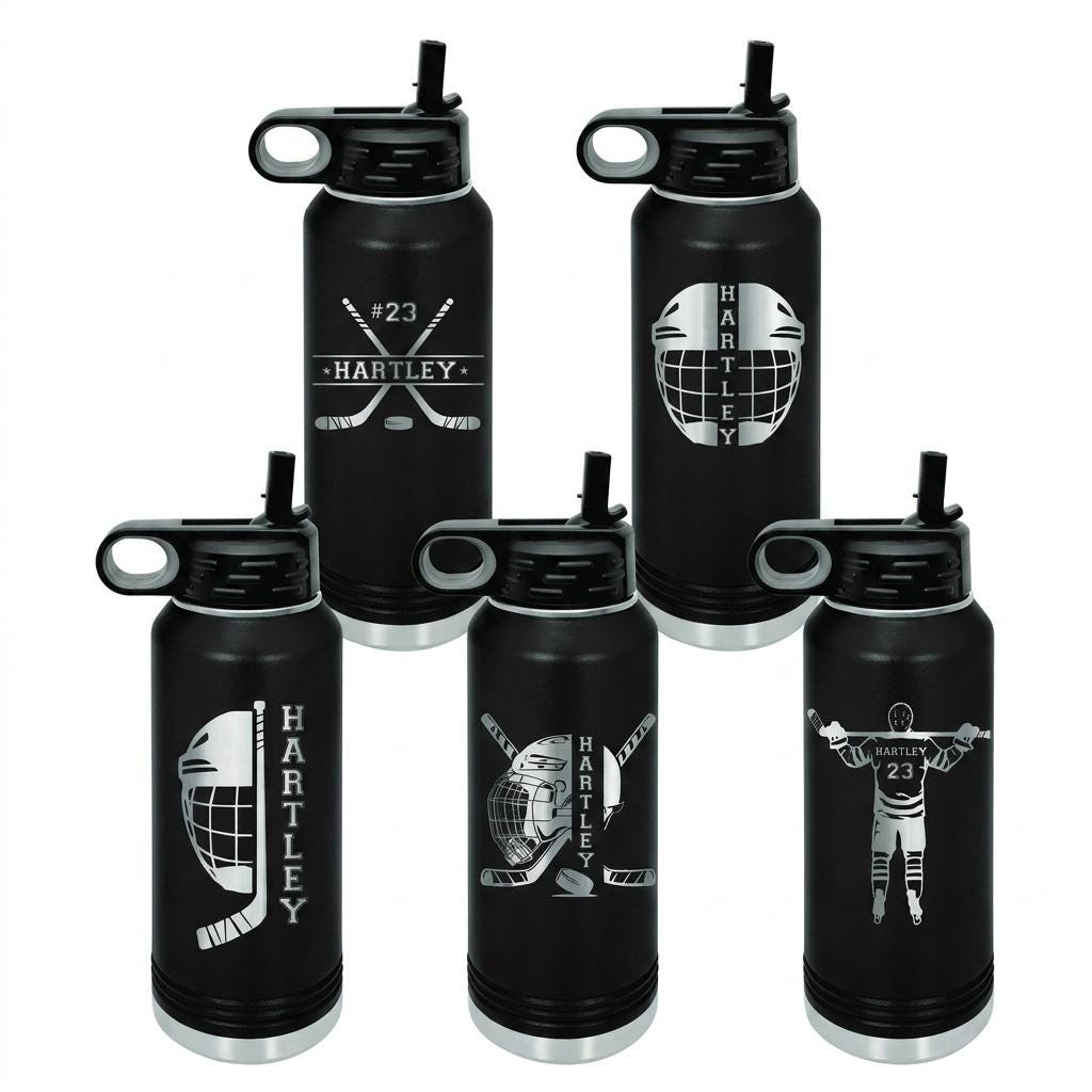Personalized Hockey Water Bottle — view 3