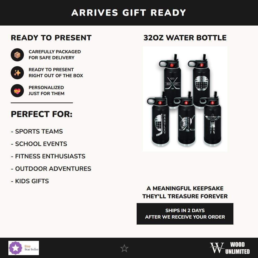 Personalized Hockey Water Bottle — view 11