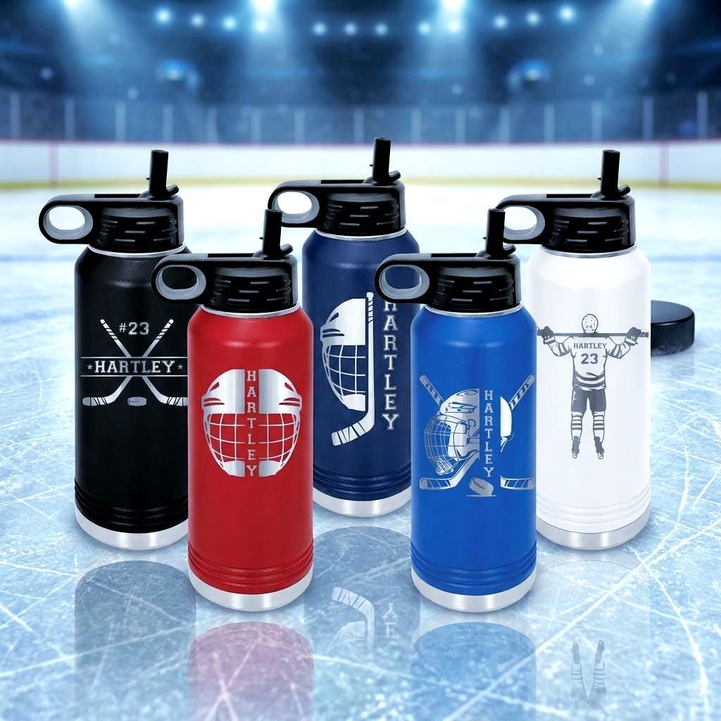 Personalized Hockey Water Bottle — view 15