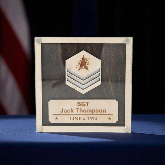 Personalized Space Force Guardian Plaque — Custom Engraved Promotion, Retirement, or PCS gift | USSF Insignia Award