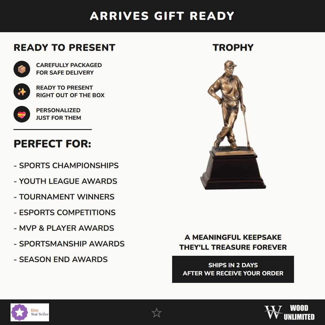 Male Golf Trophy — gift ready for any occasion