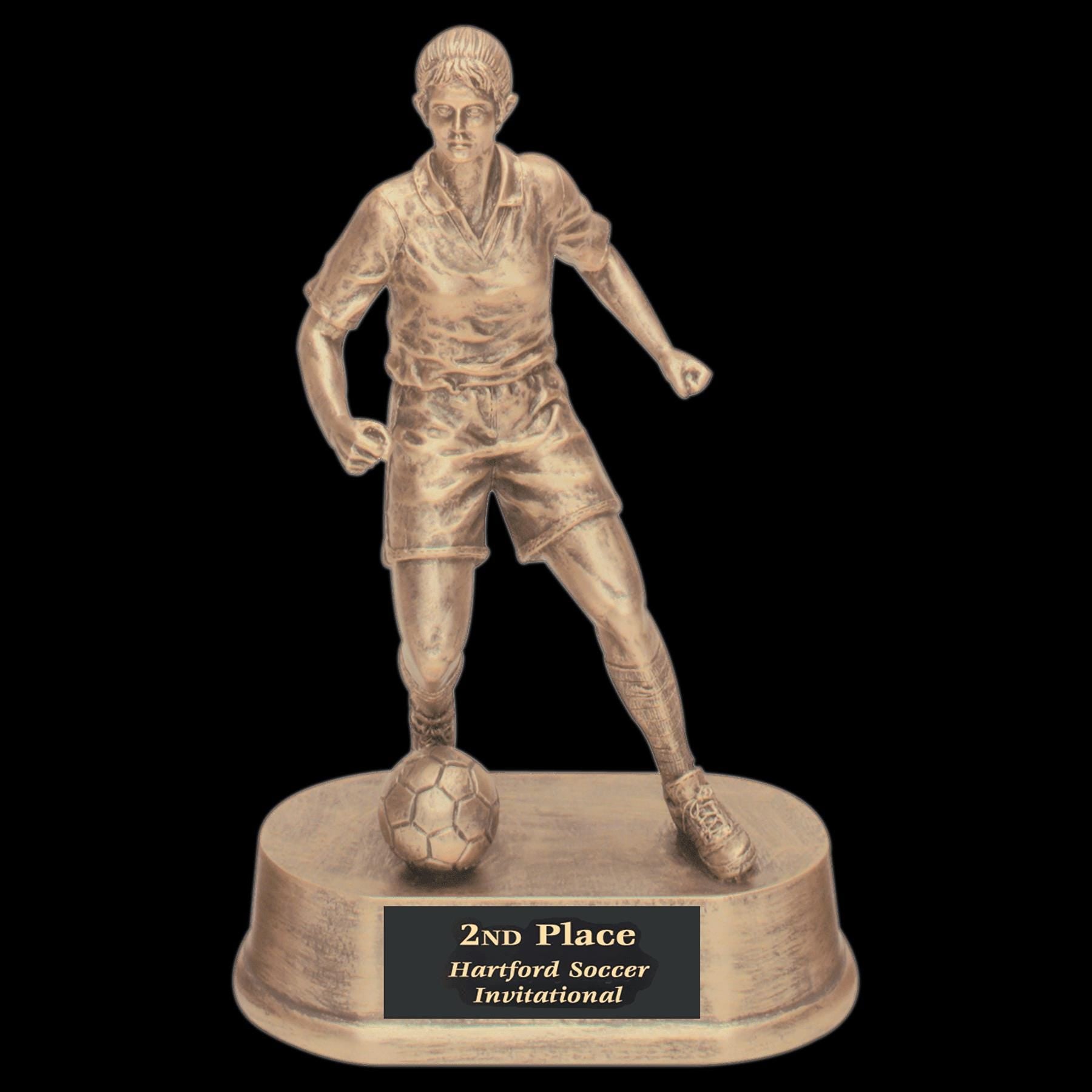 Personalized Soccer Trophy 7.75"/7.75" - Custom Engraved RESIN 7.75" for Team, Coach & MVP Awards — product detail