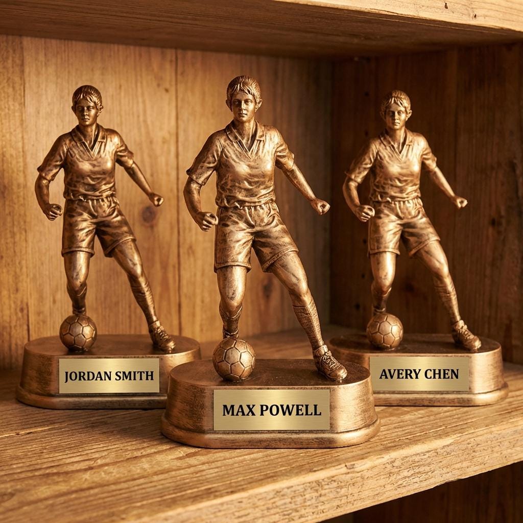 Personalized Soccer Trophy 7.75"/7.75" - Custom Engraved RESIN 7.75" for Team, Coach & MVP Awards — view 4