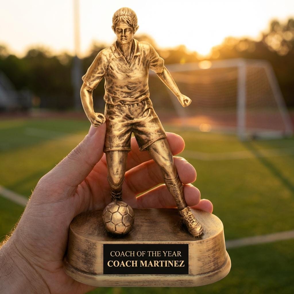 Personalized Soccer Trophy 7.75"/7.75" - Custom Engraved RESIN 7.75" for Team, Coach & MVP Awards — view 5