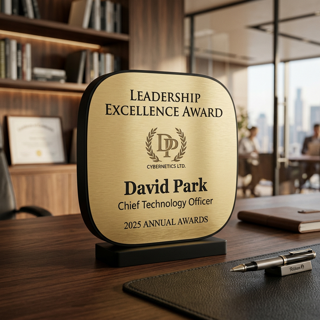 Custom Employee Recognition Award Plaque, Personalized Corporate Trophy, Laser Engraved Business Awa - packaging