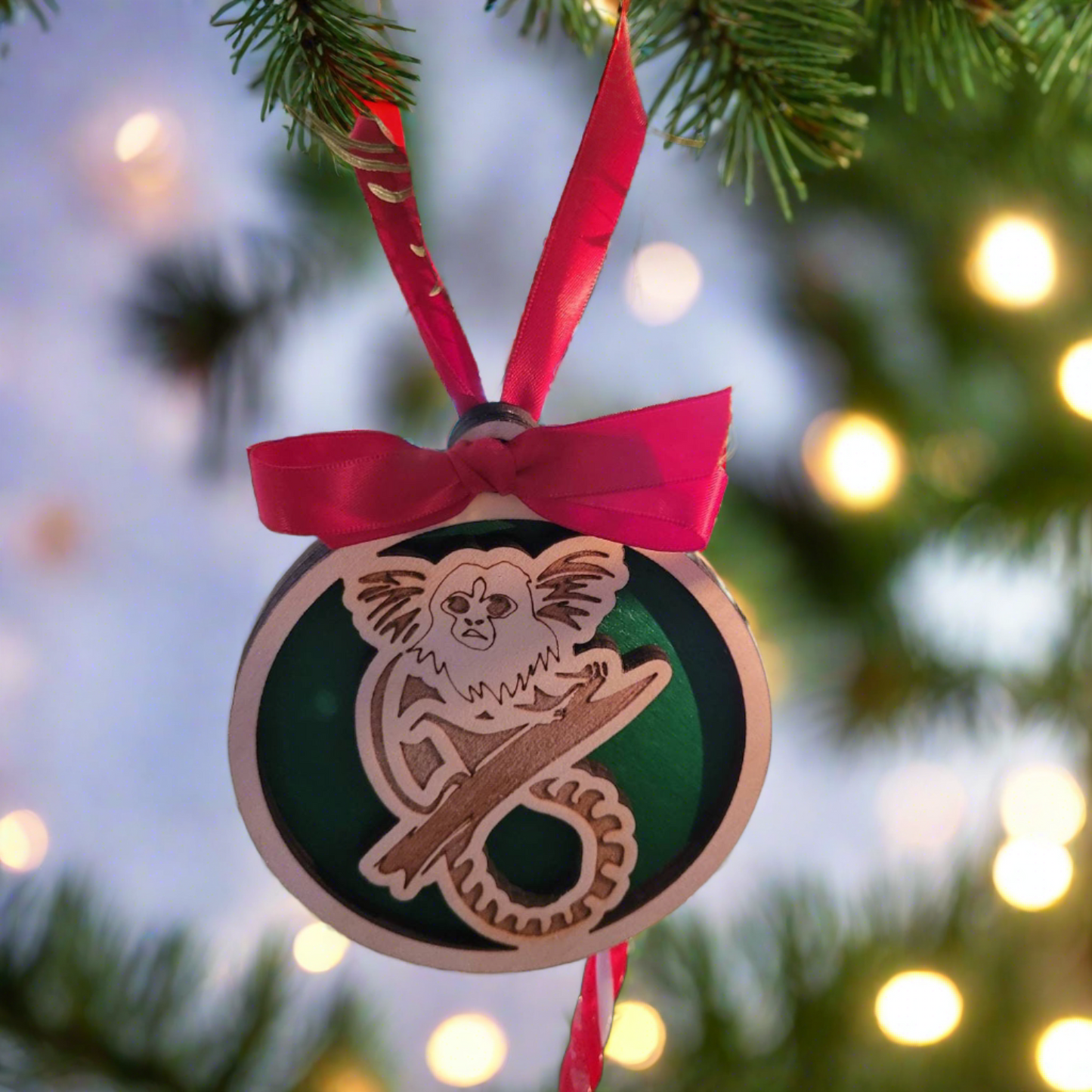 Marmoset monkey christmas ornament, personalized marmoset ornament, pygmy marmoset christmas decor, marmoset owner gift