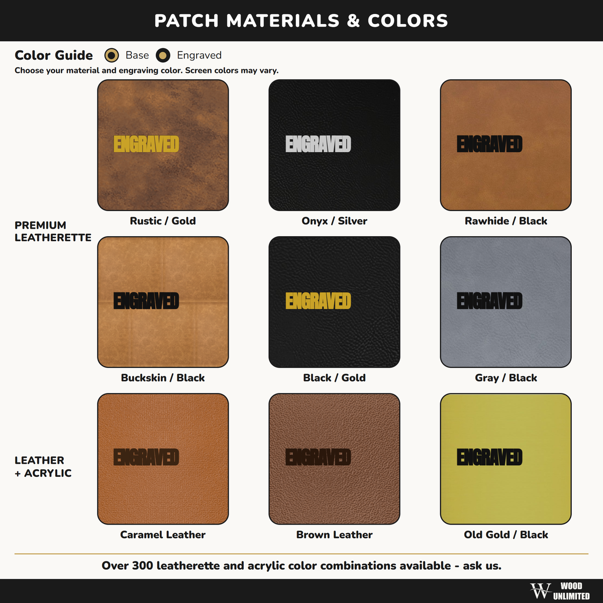 genuine leather and leatherette swatches for dad hat