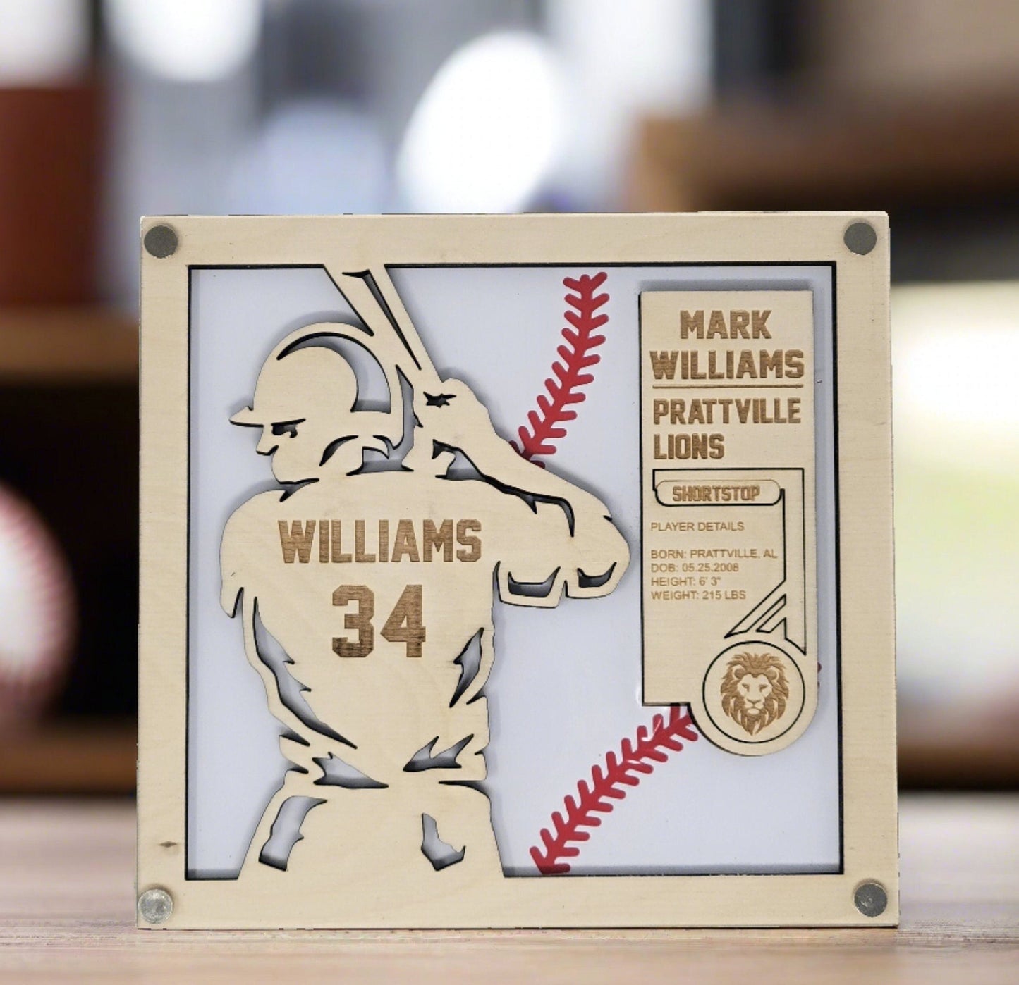 Custom Baseball Player Stats Plaque — view 5
