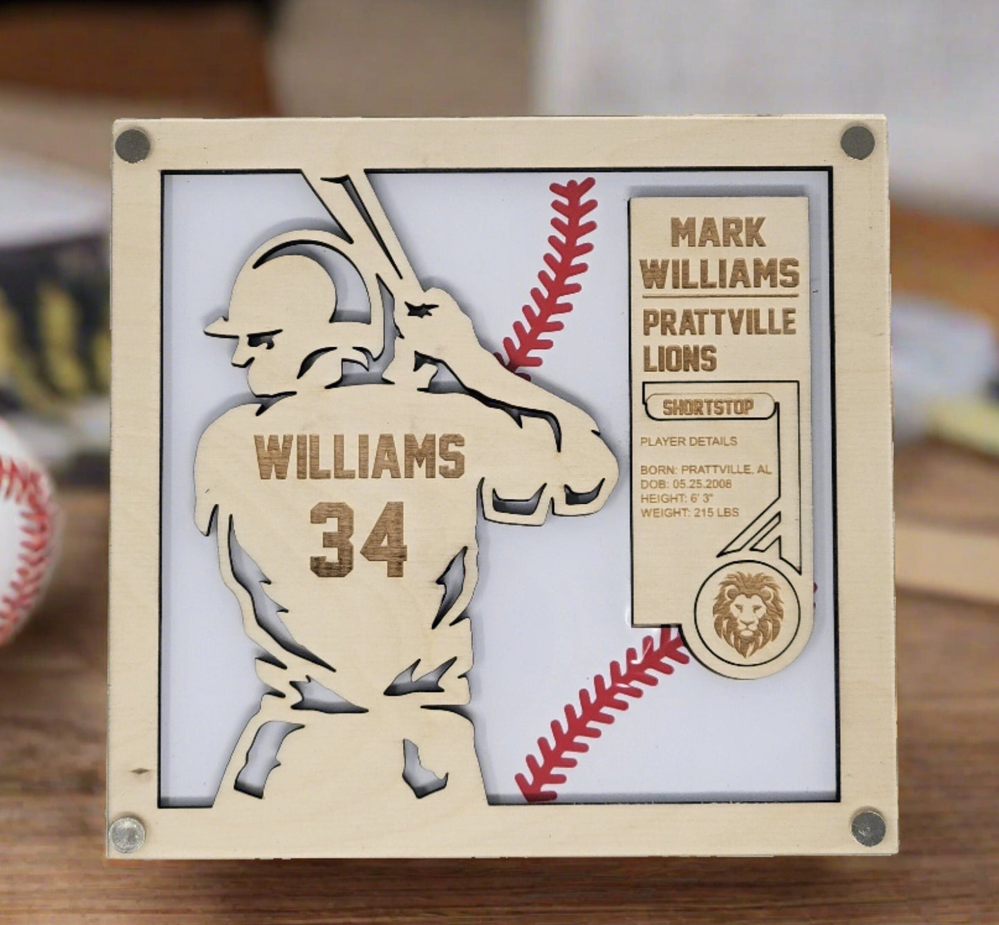 Custom Baseball Player Stats Plaque — view 6