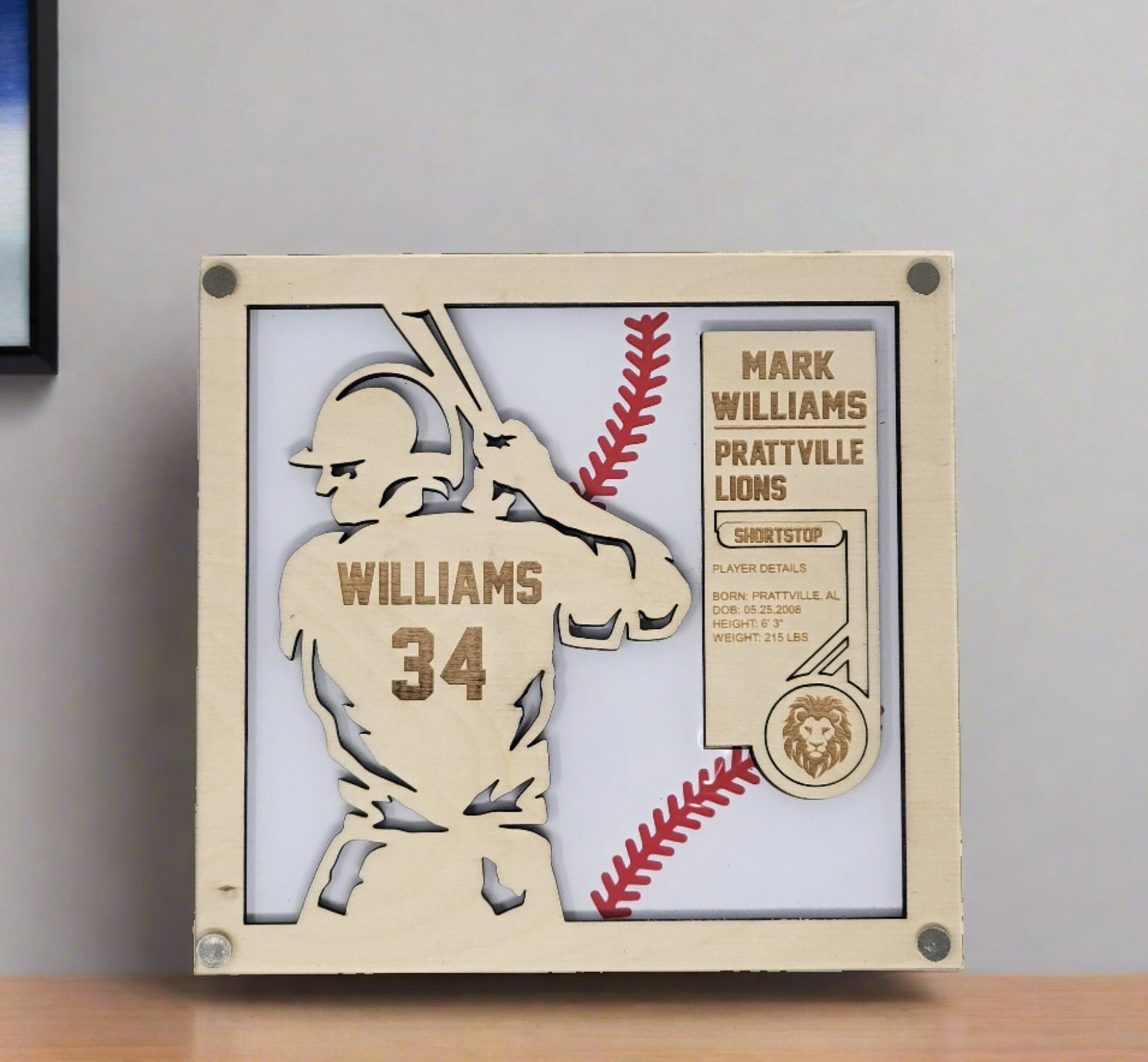 Custom Baseball Player Stats Plaque — view 7