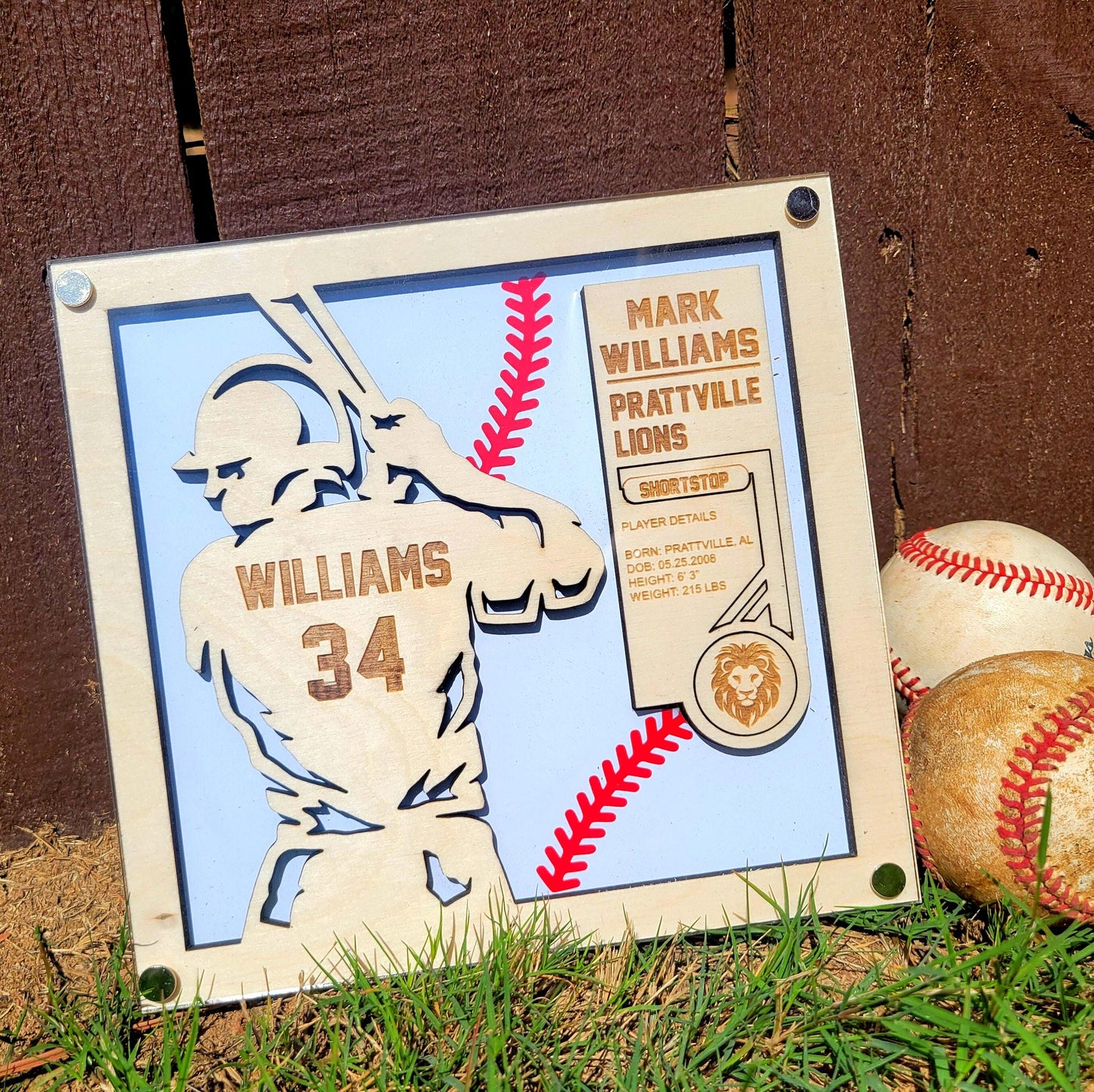 Custom Baseball Player Stats Plaque — view 8