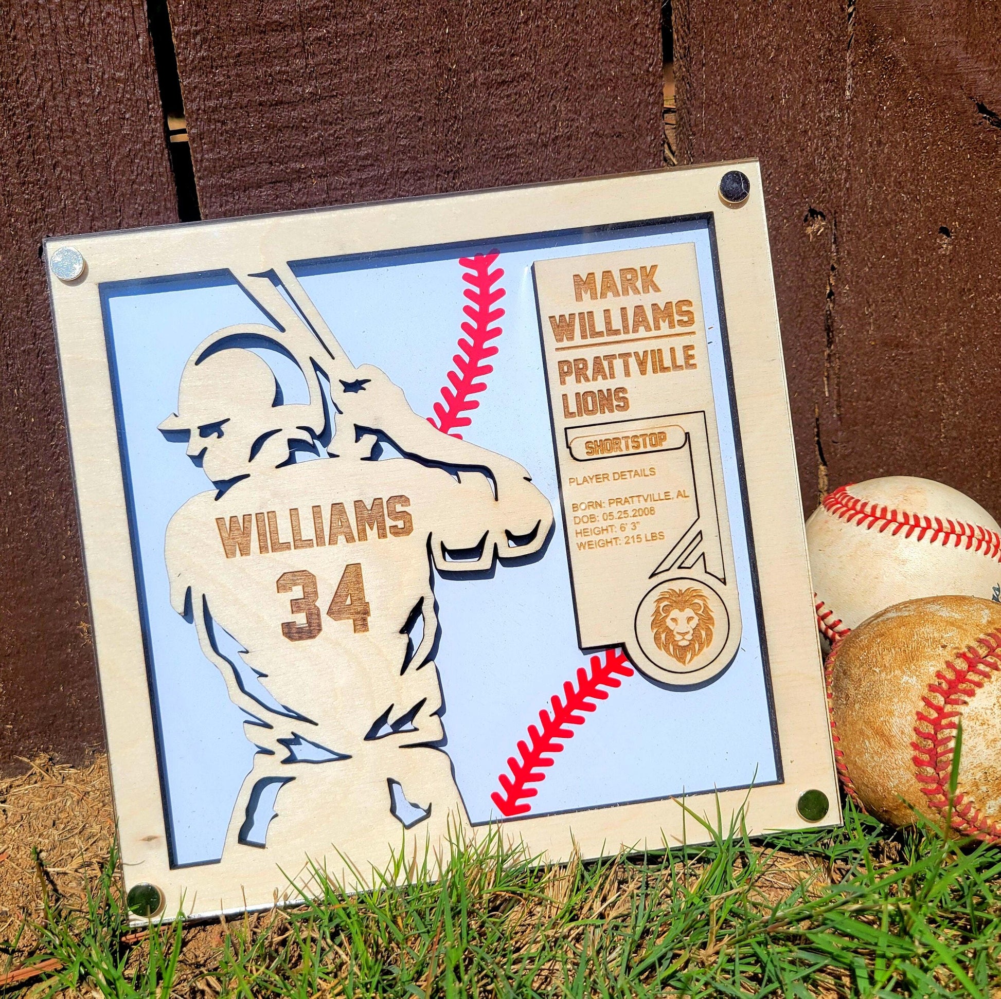 Custom Baseball Player Stats Plaque — view 8