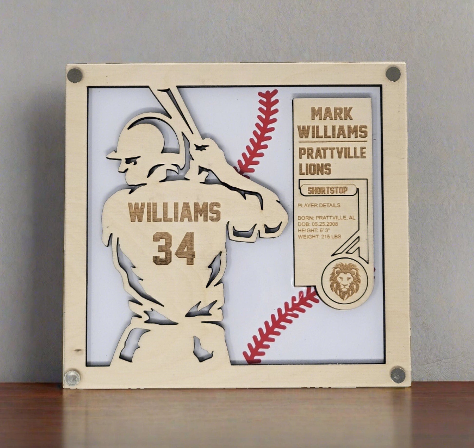 Custom Baseball Player Stats Plaque — view 9