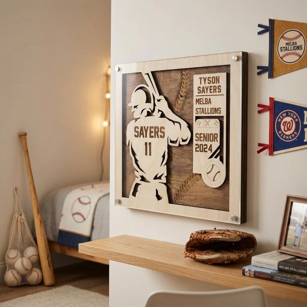 3D Baseball Wall Art — view 2