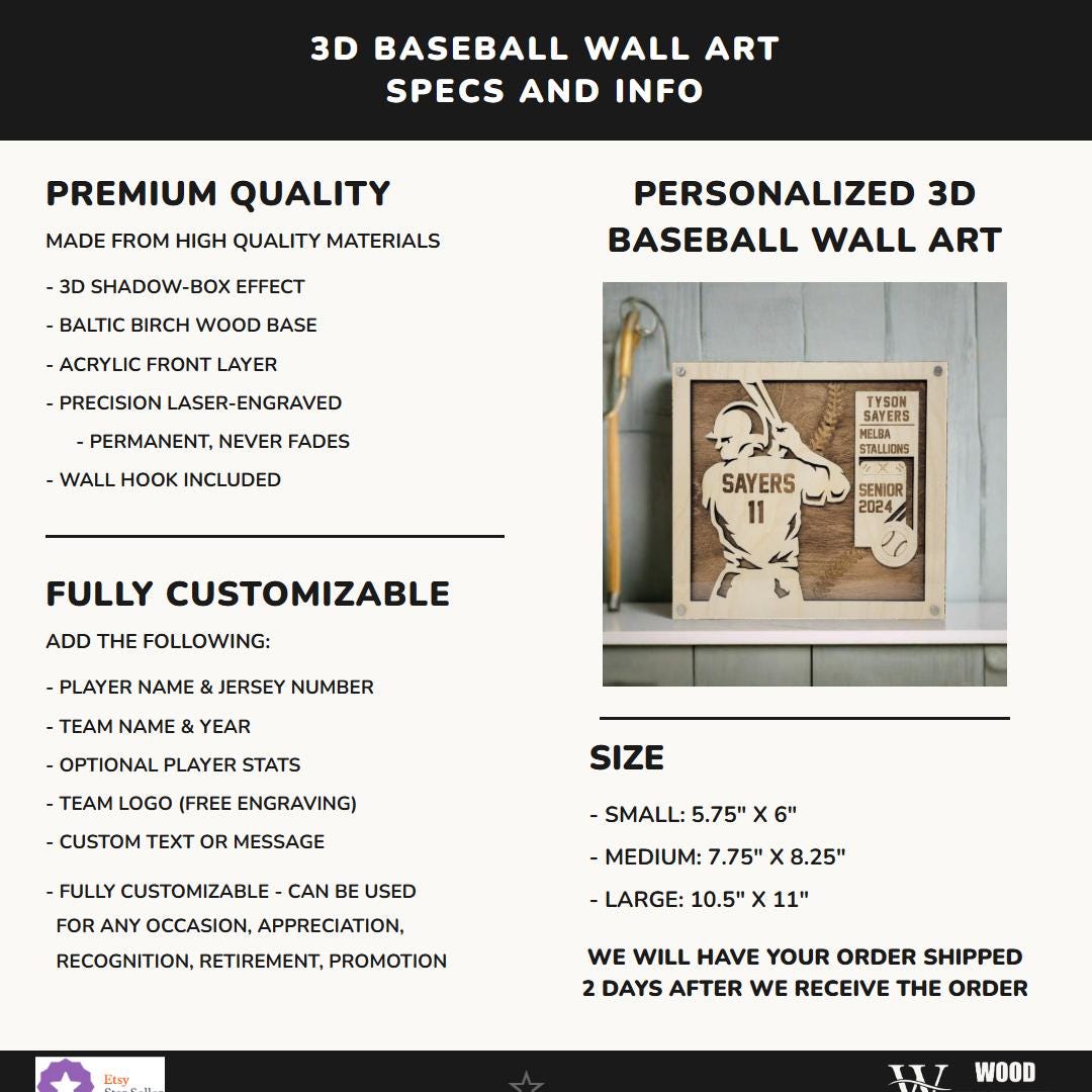 3D Baseball Wall Art — view 4