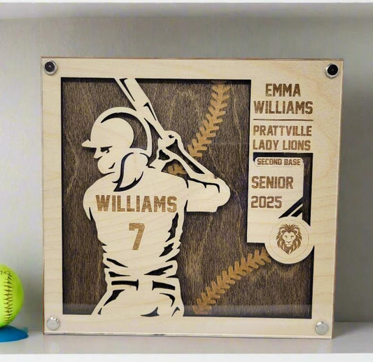 Personalized Softball Senior Night Gift Plaque — view 1