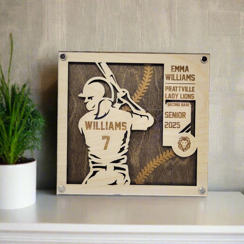 Personalized Softball Senior Night Gift Plaque — view 6