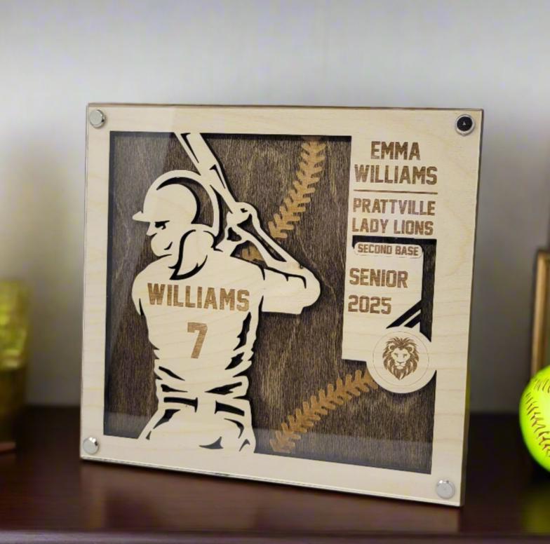 Personalized Softball Senior Night Gift Plaque — view 8