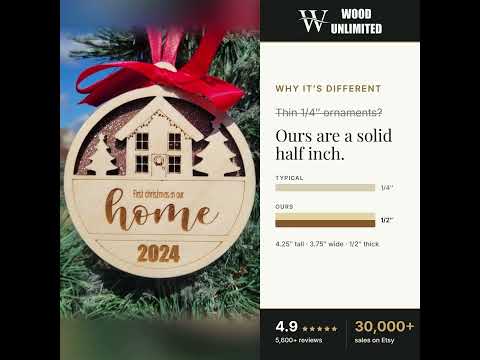 Personalized First Christmas in Our New Home Ornament, New Homeowner Christmas Ornament, C video