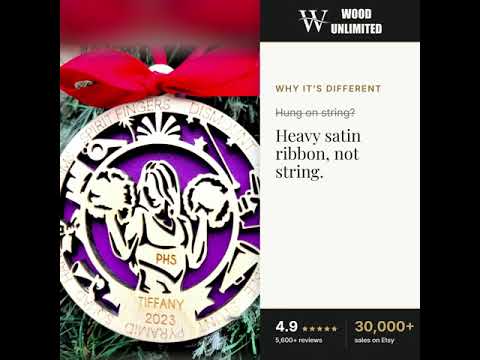 Personalized Cheerleader Christmas Ornament Gift – Custom Engraved Cheerleading Ornament f video