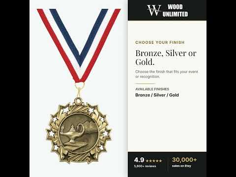 Personalized Graduation Medals with Neck Ribbon - Gold Silver Bronze - Custom Engraved video