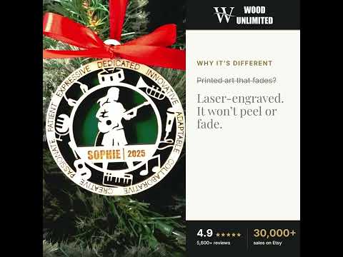 Personalized Musician Christmas Ornament – Gift for Female Musician or Singer, Band Member video