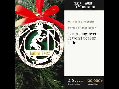 Personalized Carpenter Christmas Ornament – Gift for Male Carpenter or Woodworker, Builder video