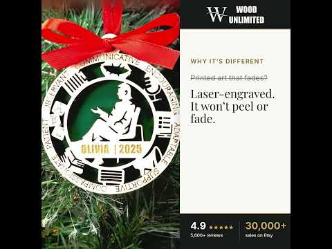 Personalized Speech Therapist Christmas Ornament – Gift for Female Speech Therapist or Slp video