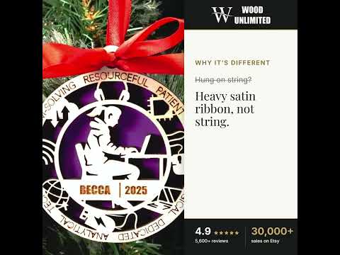 Personalized IT Christmas Ornament – Gift for Female IT or Programmer, Software Developer video