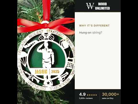 Personalized Military Soldier Christmas Ornament – Gift for Male Military Soldier or Veter video