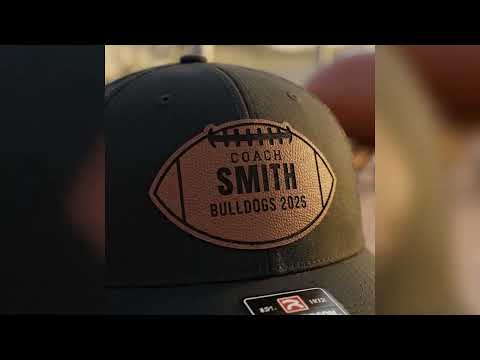 Football Shaped Patch Coach Hat - Engraved Laces and Seams - Richardson 112 Trucker Cap - Football Coach Gift