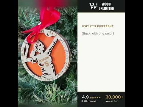 Personalized Volleyball Christmas Ornament Gift for Volleyball Player, Volleyball Christma video