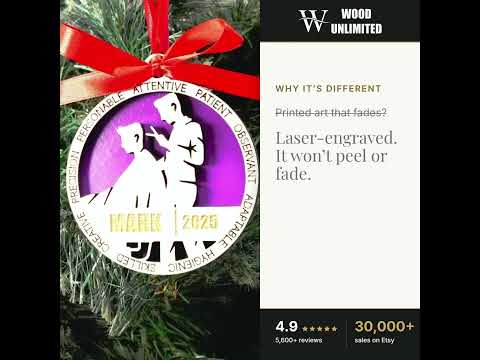 Personalized Barber Christmas Ornament – Gift for Male Barber or Stylist, Hair Artist, Hai video