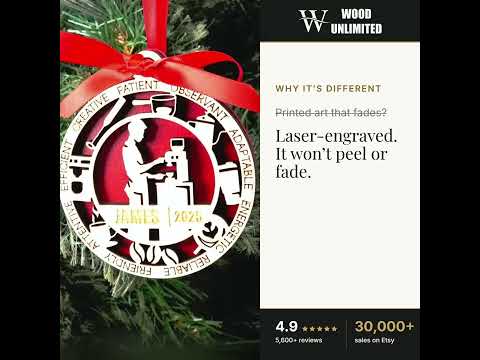 Personalized Barista Christmas Ornament – Gift for Male Barista or Cafe Worker, Coffee Lov video
